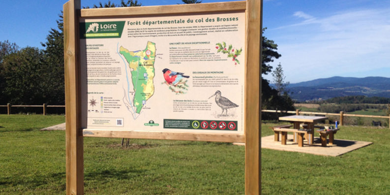 Panneau d'information interprétation du paysage du Col des Brosses