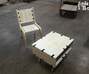PIC BOIS - Meubles Cubethic : table basse et chaise