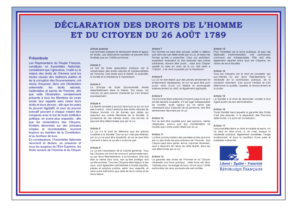 PIC BOIS - Plaque de la déclaration des droits de l'Homme et du Citoyen