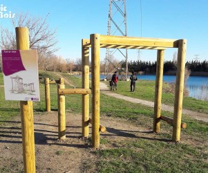 PIC BOIS - Agrès sportif échelle horizontale simple - Lac Lapalud (84)