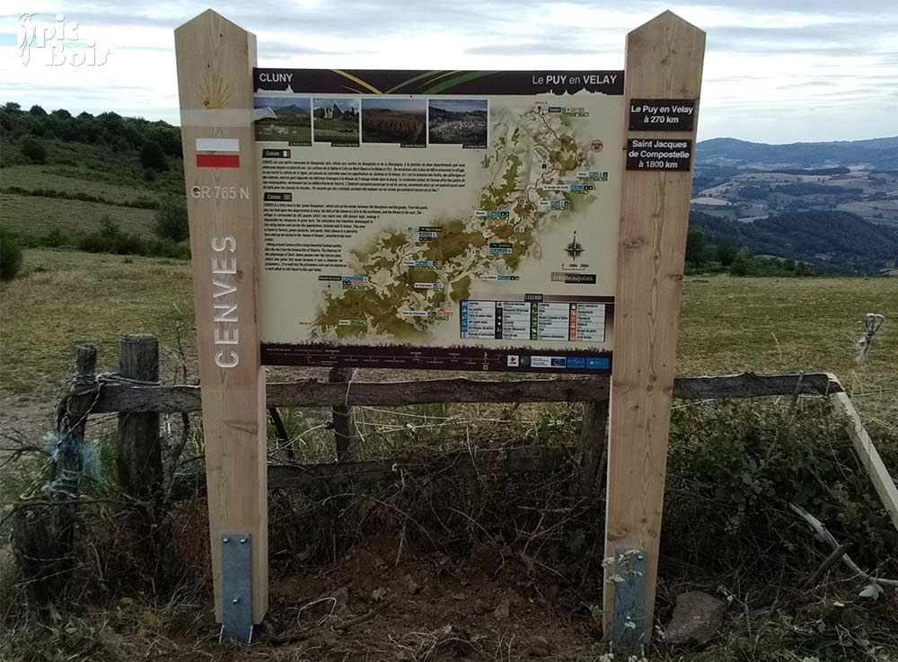Signalétique de randonnée pédestre | - Panneau d'information en bois avec chemin de randonnée