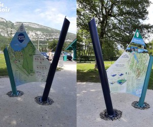 PIC BOIS - Panneau d'accueil avec plan de site - Doussard (74)