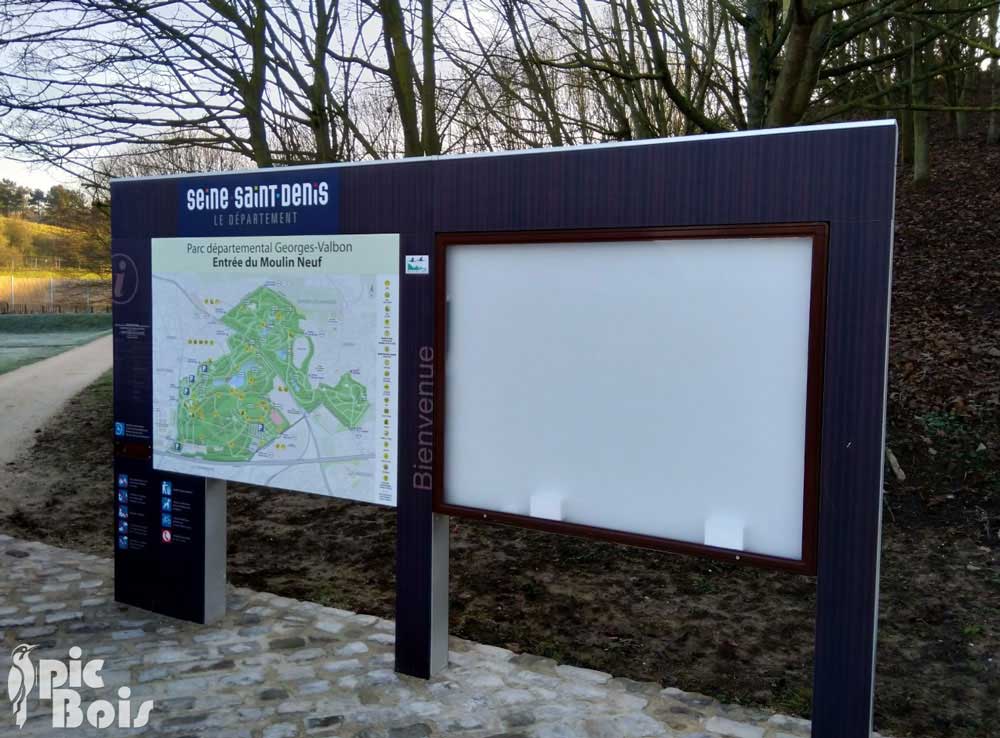 PIC BOIS - Panneau d'information et d'affichage - Parcs de Seine St-Denis (93)