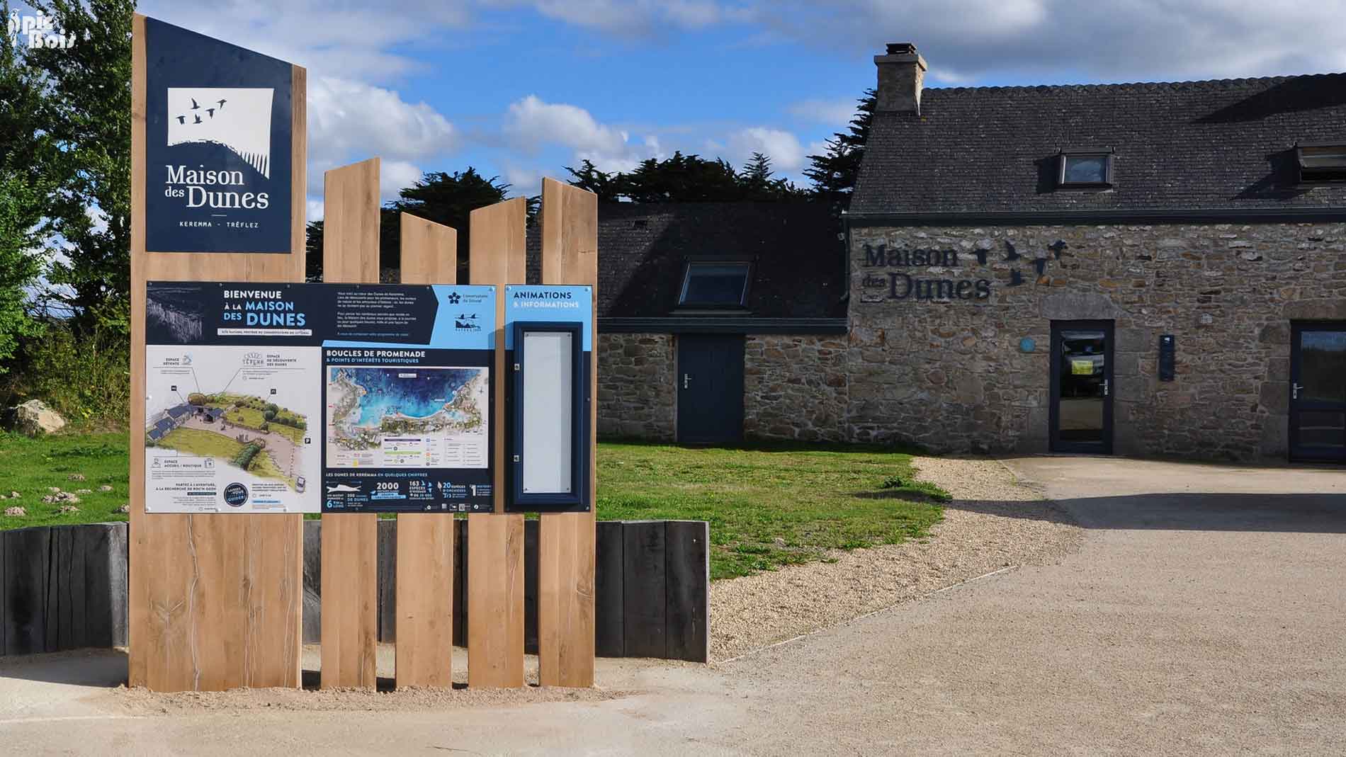 PIC BOIS - Panneau d'information Maison des dunes - Keremma