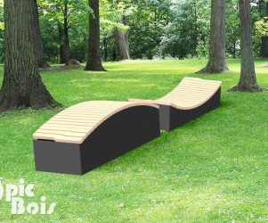 Signalétique touristique - Méridienne onde - Gamme Bien-Être - Fabrication PIC BOIS