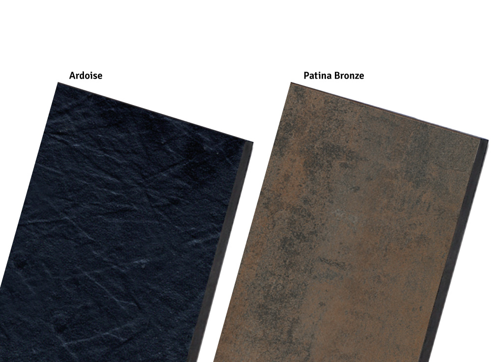 Ardoise, Patina bronze