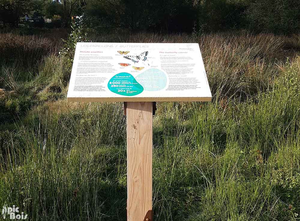 Signalétique touristique | Table de lecture - Les papillons - Fondation Yves Rocher