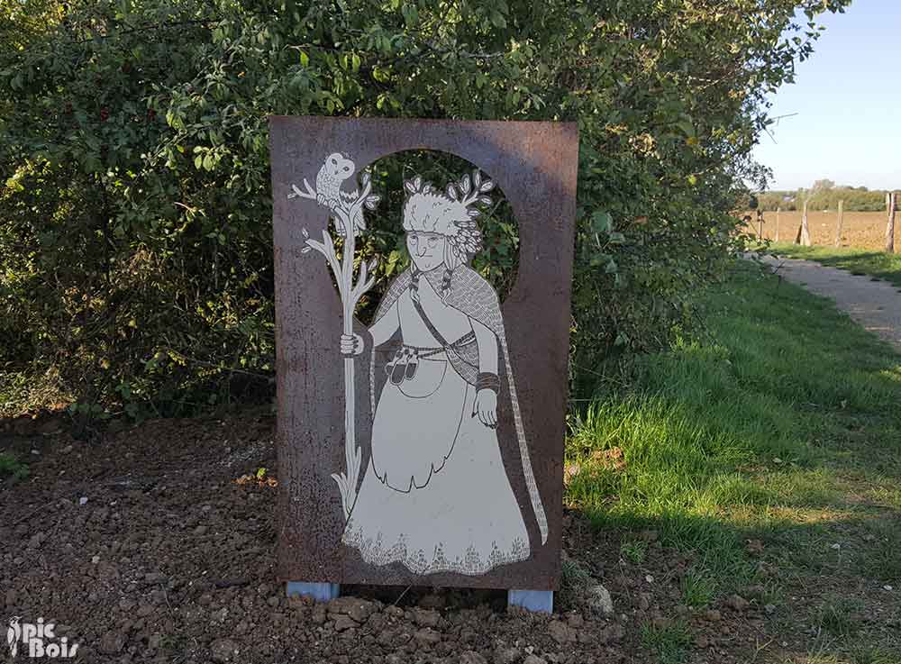 Signalétique touristique | Totem - Découpe silhouette - Marais de Droitaumont