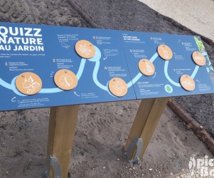 Signalétique camping | Mobilier interactif - Pivotant quizz - Center Parcs Les Landes de Gascogne