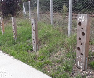 Signalétique touristique | Porte-vélos - Gravure Ligne Verte - Bordeaux (33)