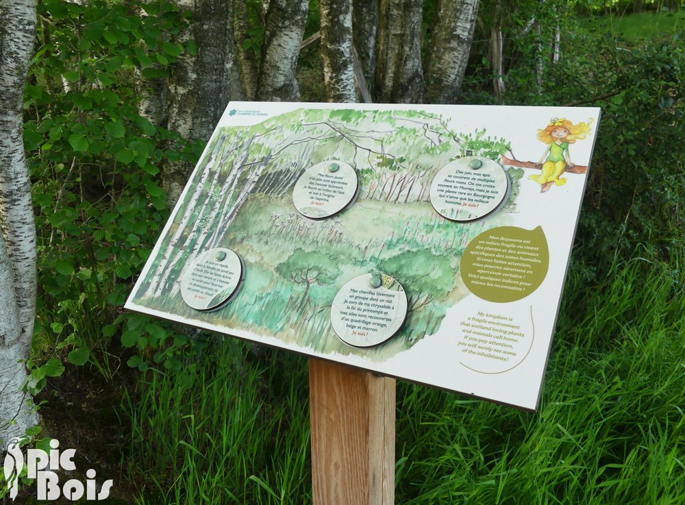 Mobilier interactif avec plaques pivotantes - PNR du Morvan