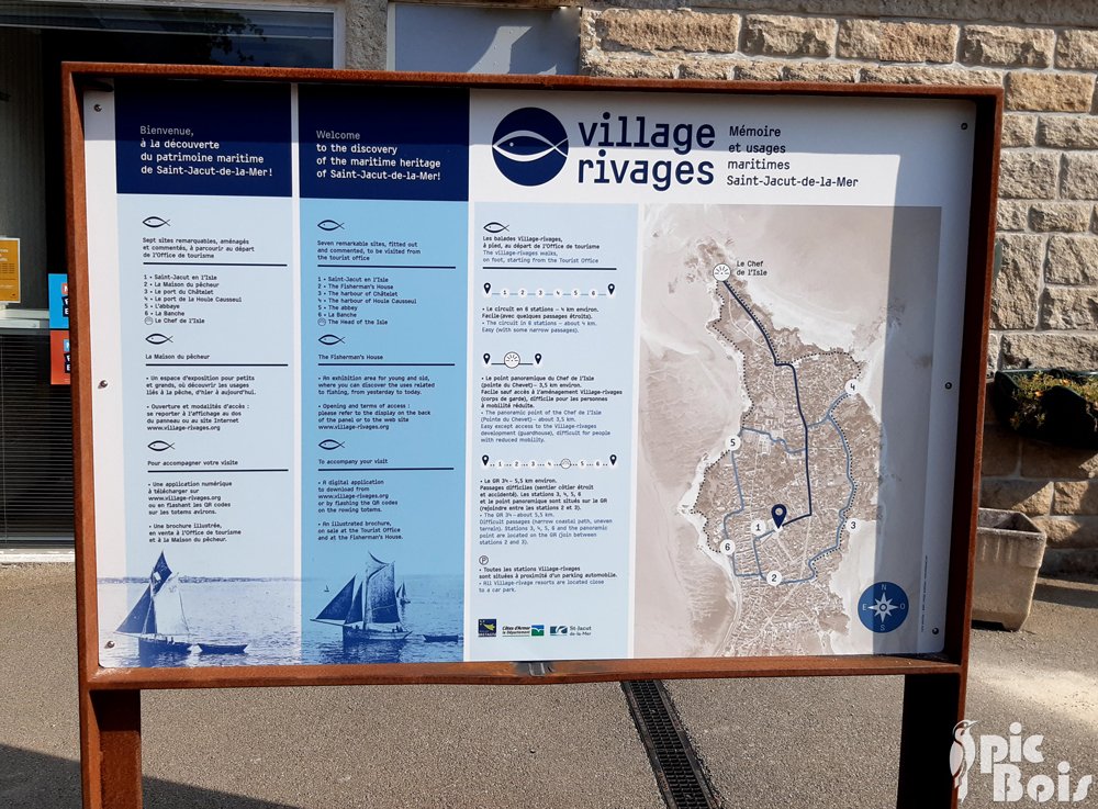 Signalétique touristique | Panneau d'information - Village Rivages - 22-St Jacut de la Mer