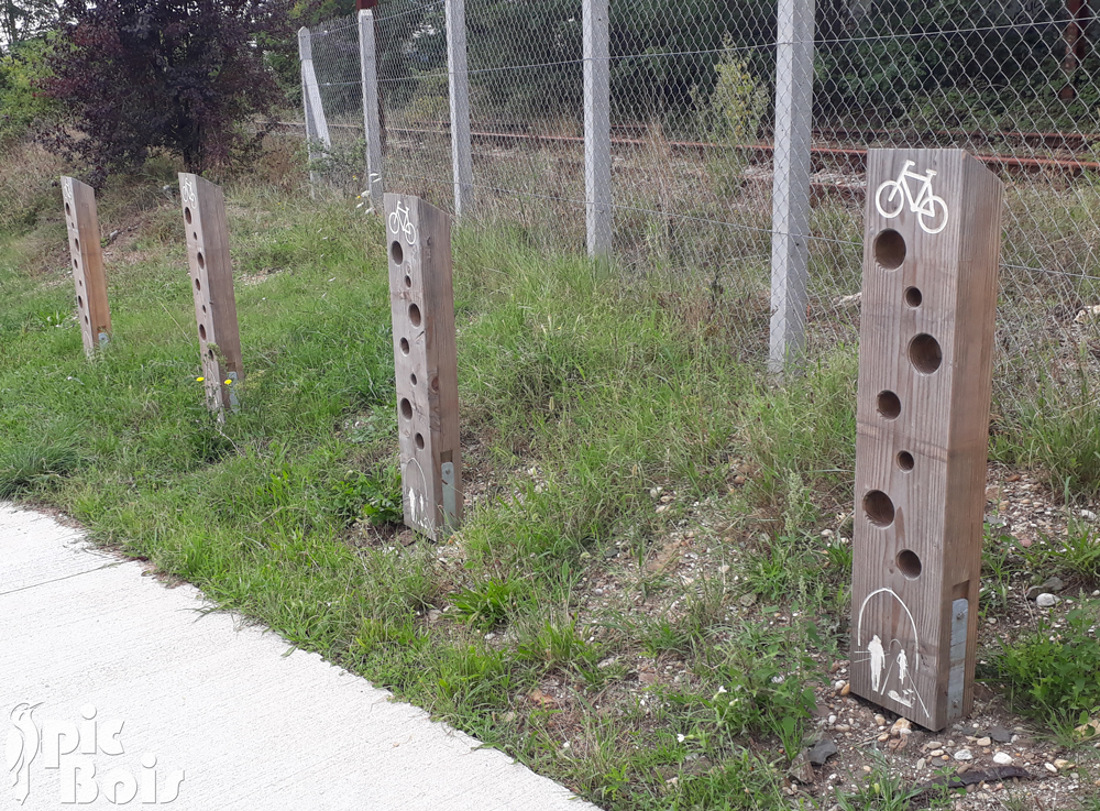 Signalétique touristique | Porte-vélos - Gravure Ligne Verte - Bordeaux (33)