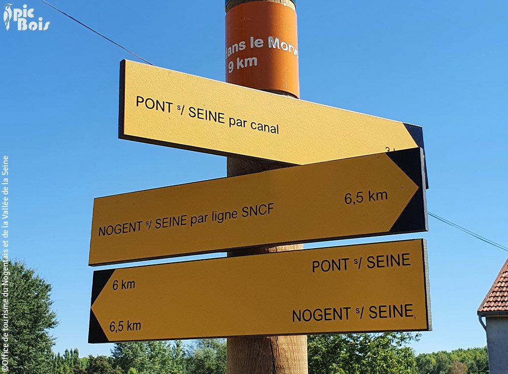 Signalétique de randonnée | Directionnel sentier - 3 lames