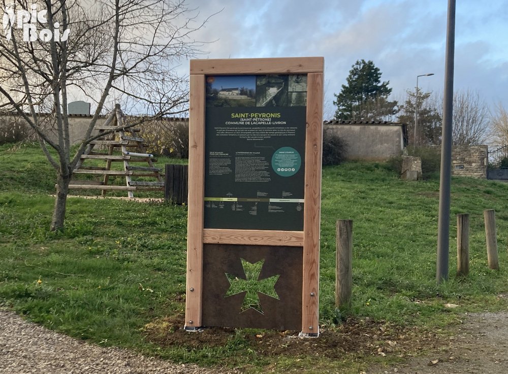 Signalétique de randonnée pédestre | Panneau d'information - Découpe traversante - Lacapelle-Livron-82