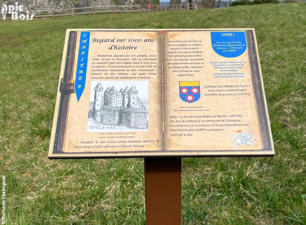 Signalétique touristique | Table de lecture - 1000 ans d'histoire - 15 Chalvignac