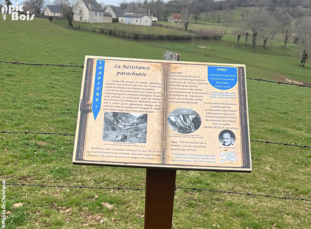 Signalétique touristique | Table de lecture - La Résistance - 15 Chalvignac