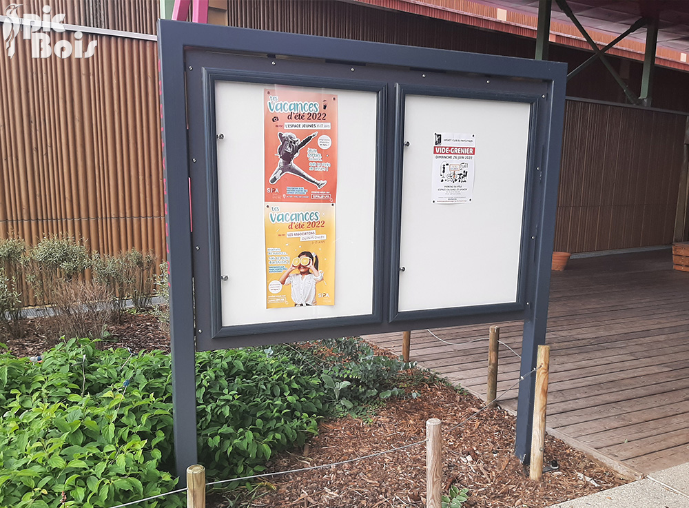 Panneau d'affichage extérieur en bois, panneau d'information