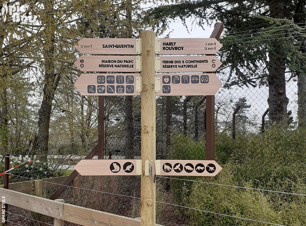 Signalétique touristique | Directionnel sentier - Activités du parc - Saint-Quentin (02)