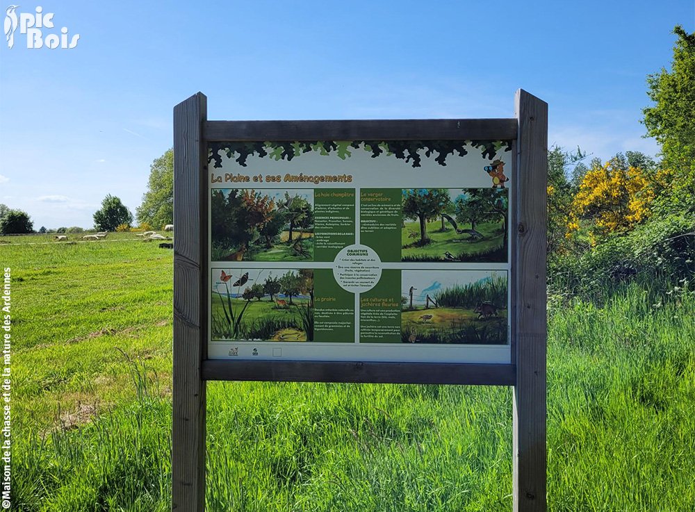 Signalétique touristique | Panneau d'information - Aménagements plaine - Saint Laurent (08)