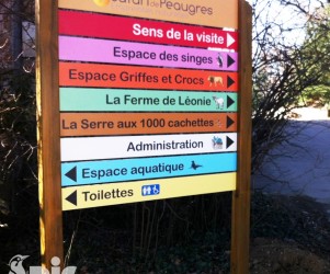 Signalétique touristique - SIL - Parc animalier - Fabrication PIC BOIS