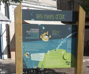 Signalétique touristique - Panneau d'information - Les rives - Fabrication PIC BOIS
