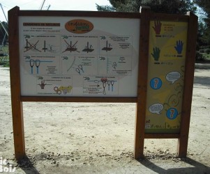 Signalétique touristique - Panneau d'information - Consignes parc - Fabrication PIC BOIS