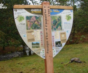 Signalétique touristique - Panneau d'information - Deux randonnées - Fabrication PIC BOIS