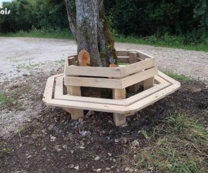 Signalétique touristique - Banc - Autour d'un arbre - Fabrication PIC BOIS
