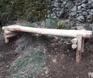 Signalétique touristique - Banc - En rondins - Fabrication PIC BOIS