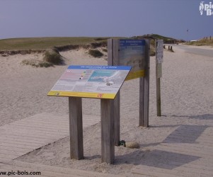 Signalétique touristique - Table de lecture - Préserver les dunes - Fabrication PIC BOIS