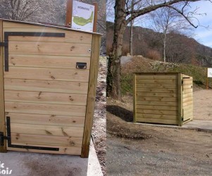 Signalétique touristique - Corbeilles - Cache-conteneur porte - Fabrication PIC BOIS