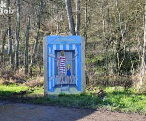Signalétique touristique - Panneau de jeu - Panneau photo Baigneur - Fabrication PIC BOIS