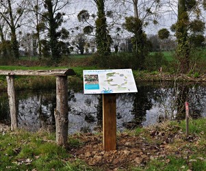 Signalétique touristique - Table de lecture - La grenouille verte - Fabrication PIC BOIS