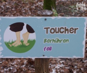 Signalétique touristique - Panneau - Parcours Pieds nus - Fabrication PIC BOIS