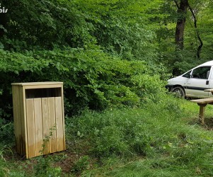 Signalétique touristique - Corbeilles - Corbeille en bois - Fabrication PIC BOIS