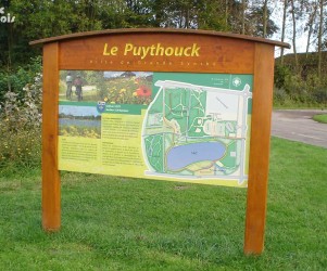 Signalétique touristique - Panneau d'information - Lac et verger - Fabrication PIC BOIS