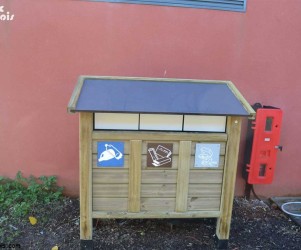 Signalétique touristique - Corbeilles - Parc archéologique - Fabrication PIC BOIS