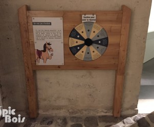 Signalétique touristique - Mobilier interactif - Jeu de la roue - Fabrication PIC BOIS