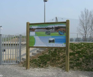 Signalétique touristique - Panneau d'information - Inondations - Fabrication PIC BOIS