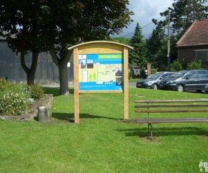 Signalétique touristique - Panneau d'information - Départ pedestre - Fabrication PIC BOIS