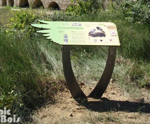 Signalétique touristique - Table de lecture - Sentier oiseaux - Fabrication PIC BOIS