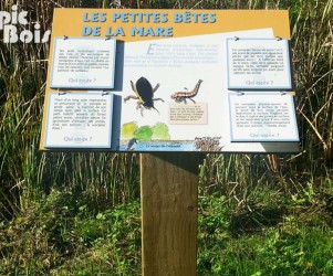 Signalétique touristique - Mobilier interactif - Faune de la mare - Fabrication PIC BOIS