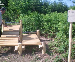 Signalétique touristique - Agrès sportif - Planche à abdos double - Fabrication PIC BOIS