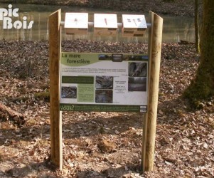 Signalétique touristique - Mobilier interactif - Mare forestière - Fabrication PIC BOIS