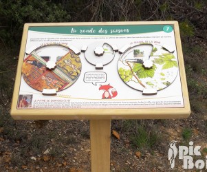 83-cc-provence-verdon-disques-a-tourner-pupitre-avec-roues-a-tourner.jpg Signalétique touristique - Mobilier interactif - Ronde des saisons - Fabrication PIC BOIS