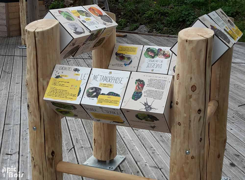 Signalétique touristique - Mobilier interactif - Centre montagnard - Fabrication PIC BOIS