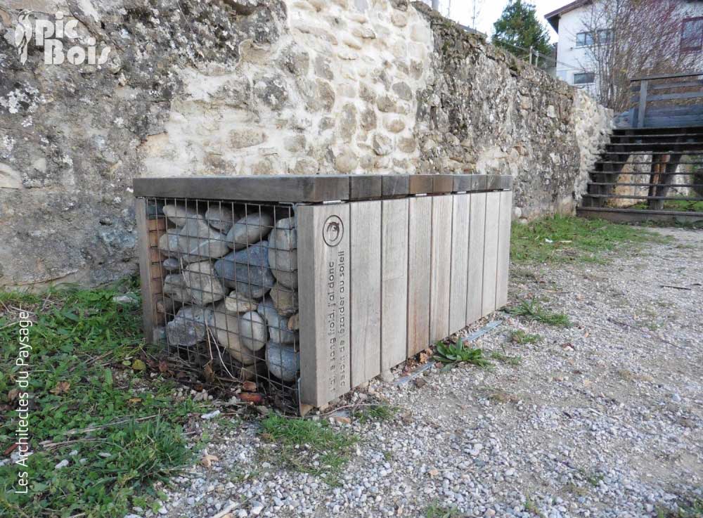 Signalétique touristique - Banc - Nichoir à lézards - Fabrication PIC BOIS