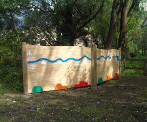 Signalétique touristique - Jeu ludo-sportif - La traversée - Fabrication PIC BOIS