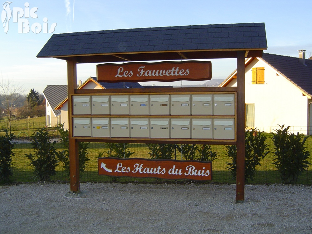 Signalétique touristique - Mobilier abri - Abri boîte aux lettres - Fabrication PIC BOIS